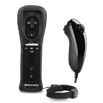 2 в 1 пульт дистанционного управления для консоли Nintendo Wii Беспроводной геймпад Контроллер Nunchuck Пульт дистанционного управления Джойстик с Motion Plus