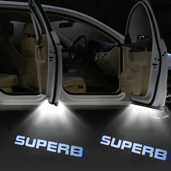 2 шт. Светодиодные сигнальные лампы Автомобильный дверной фонарь для Skoda Superb Octavia Roomster 3U 3V B5 B6 B8 2006 2007 2008 2009 2019 2020 Аксессуары