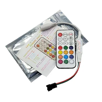 21-клавишный радиочастотный контроллер Magic RGB светодиодный контроллер с дистанционным управлением Mini SMD для светодиодной ленты WS2812B WS2811 5-24 В