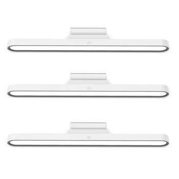 3X Беспроводная светодиодная настенная лампа для чтения Stick On Bunk Dimmable Контактные светильники Изголовье кровати Клейкая лампа для макияжа Зеркало Белый