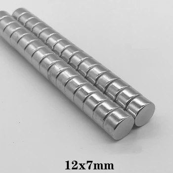 5 шт. 12x7 мм сильный цилиндрический редкоземельный магнит 12 мм x 7 мм круглые неодимовые магниты 12x7 мм маленький магнит-диск 12 * 7 мм