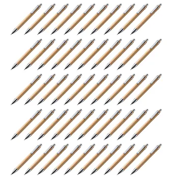 50 шт./лот бамбуковая шариковая ручка стилус контакт ручка офисные и школьные принадлежности ручки и письменные принадлежности подарки с синими чернилами
