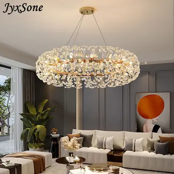 Crystal Modern Светодиодная потолочная люстра Освещение для гостиной, спальни, кухни, столовой, украшения для дома, крытых подвесных светильников