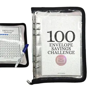 Money Saving Challenge Book 100 Cash Savings Challenge Binder Budget Binder Блокнот с конвертом для наличных Легко сэкономьте 5 050