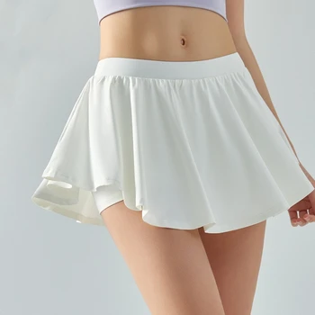 Plus Size Женские спортивные шорты для фитнеса Быстросохнущая юбка для йоги для бега Дышащая теннисная юбка для гольфа