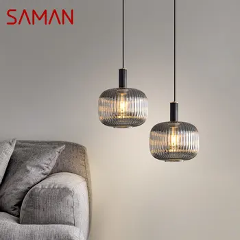 SAMAN Современный латунный подвесной светильник LED Nordic Simply Creative Стеклянная хрустальная люстра Лампа для домашней спальни Бар
