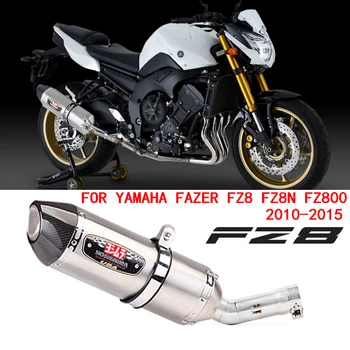  Slip On Для Yamaha Fazer FZ8 FZ8N FZ800 Мотоцикл 2010 - 2015 Мотоцикл Полная Система Глушитель Эвакуация Выхлопная Труба Среднее Звено Труба Аксессуары