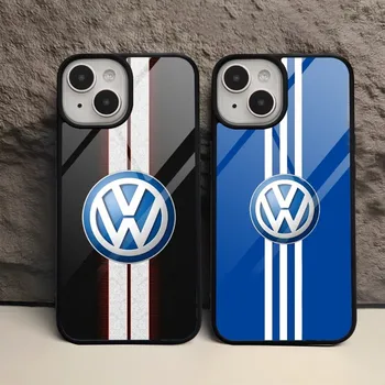 Volkswagens Авто LOGO Чехол для телефона для Iphone 15 Pro Max 14 12 11 13 Mini 6 8 7 Plus X Xs XR PC+TPU Design Задняя крышка