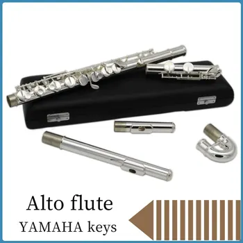 альтовая флейта 16 со смещением с закрытыми ячейками, медный корпус G и ножки C с футляром для переноски