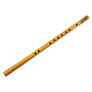 Бамбуковая флейта премиум-класса длиной 44 см для детей и начинающих Подарок Ручной работы Винтаж Портативный Простой в освоении 9 отверстий Вертикальная флейта
