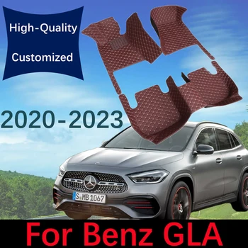 Изготовленные на заказ кожаные автомобильные коврики для Mercedes Benz GLA EQA H247 2020 2021 2022 2023 Автомобильные ковры Коврики Подножки для ног Интерьер