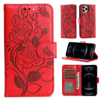 Кожаный чехол для кошелька с цветочным рисунком для Xiaomi Mi A1 A2 A3 11T 12 12X Lite Pro Чехол для телефона