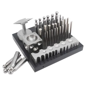 Комплексный набор для формовки металла из 50 деталей с блоком, наковальней и обжимной - универсальный инструмент для изготовления и ремонта ювелирных изделий