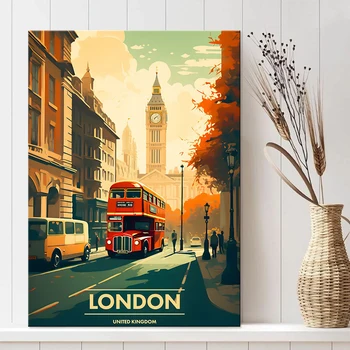 Лондон Плакат Город Пейзаж Холст Настенные Художественные Картины Для Гостиной Украшение Дома Подарок