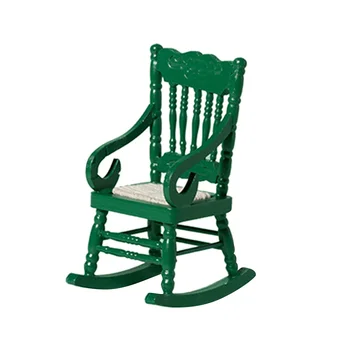 Миниатюрные кресла-качалки 1:12 Кукольный домик Мини Мебель Деревянный стул Модель Аксессуар для кукольного домика