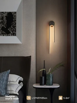  Минималистичный настенный светильник Спальня Прикроватная лампа Современный минималистичный скандинавский медный свет Роскошная гостиная Проход Коридор Стена отеля