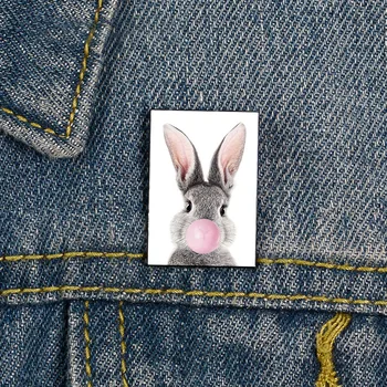 Модный кролик с булавкой из жевательной резинки на заказ забавные винтажные броши рубашка лацкан учительской сумки милый значок мультяшные булавки для влюбленной девушки