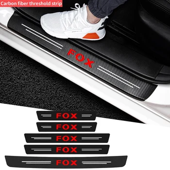 Накладки на порог автомобиля Наклейки на протектор дверного порога для логотипа VW Fox 2016 2017 2018 2019 2020 2021 Лента для защиты от царапин на бампере багажника