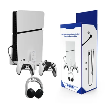 Настенный кронштейн для хранения для PS5 Подставка Компактный держатель геймпада для PS5 Тонкие аксессуары для игровой консоли / гарнитуры PS