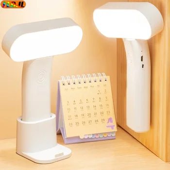 Настольная лампа Бесступенчатая светодиодная настольная лампа с диммированием для учебы студентов Освещение книг для чтения USB Аккумуляторный шкаф Свет Ночник