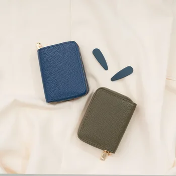  Новая корейская версия женского кошелька для студентов Сплошной цвет Простая короткая сумка для карт Большая емкость Мультикарточный кошелек для монет