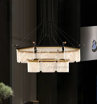 Новая медная люстра для гостиной в китайском стиле 2023 Новая современная минималистская столовая спальня вилла в китайском стиле Лампа дзен