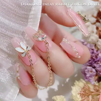Новогодний дизайн ногтей Маникюрные аксессуары Китайский Новый год Украшения для ногтей Китайские подвески для ногтей Кролики Стразы для ногтей
