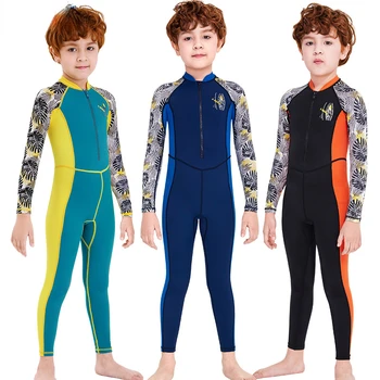 Новый детский купальник, солнцезащитный крем для мальчиков, костюм среднего размера и большой быстросохнущий костюм медузы с длинными рукавами, интегрированный купальник