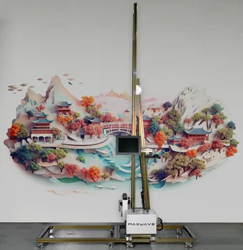 Покрасочная машина для стены Легкая машина для рисования стен Высокоскоростной вертикальный принтер 5D 6D на стеклянной плитке Настенный строительный декор