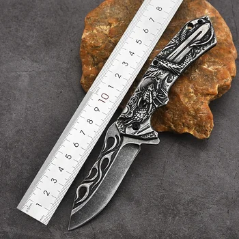  Популярный онлайн персонализированная ручка с тиснением Открытый складной нож Выживание Многоцелевой открытый нож Портативный маленький нож