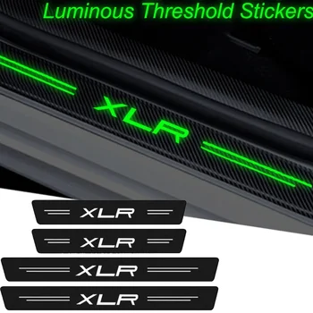 Светящаяся защитная полоса на пороге багажника автомобиля для логотипа Cadillac XLR Порог из углеродного волокна Наклейки на порог Наклейки Наклейки на украшение пленки