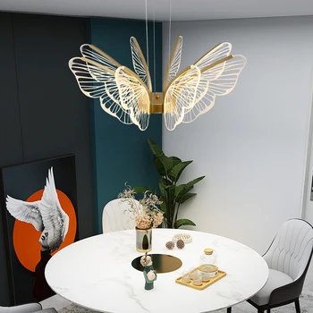 Современные новые подвесные светильники-бабочки Креативная светодиодная люстра для столовой, гостиной, спальни, детской комнаты, декоративной лампы