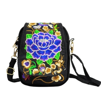  Сумка через плечо ручной работы с этнической вышивкой и цветочным дизайном для путешествий Цветочные сумки через плечо