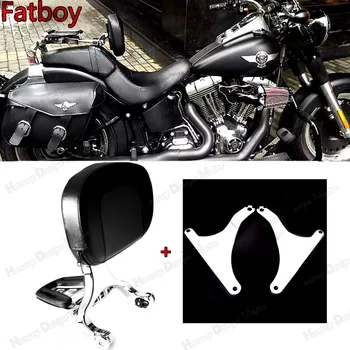 Хром Фиксированное крепление и регулируемая спинка пассажира водителя для Harley Fatboy FLSTF FLSTFB 07-17
