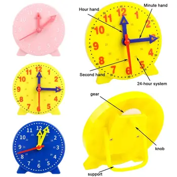 Часы для раннего образования Развивающие игрушки 10 см Дети Час Минута Секунда Познание Красочные Часы Игрушки
