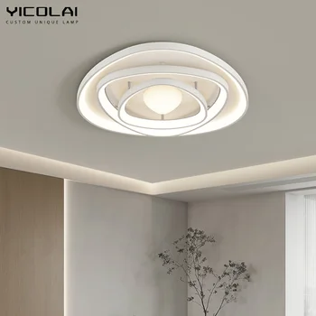  черный / белый круг светодиодный потолочный светильник бытовая техника для спальни, гостиной, столовой, прохода, коридора с дистанционным управлением
